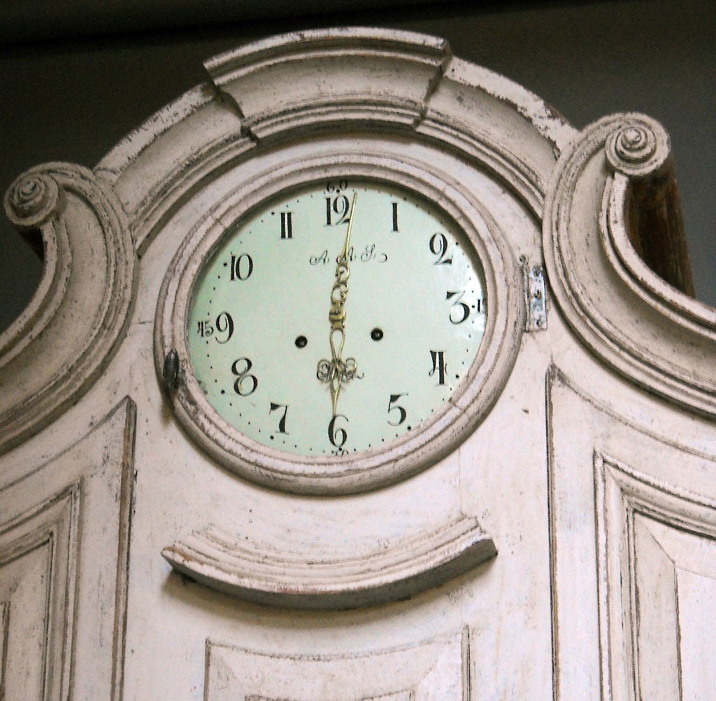 19th Century Rare Swedish Secretary with Clock