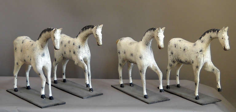 Folk Art Set of Four Toy Horses