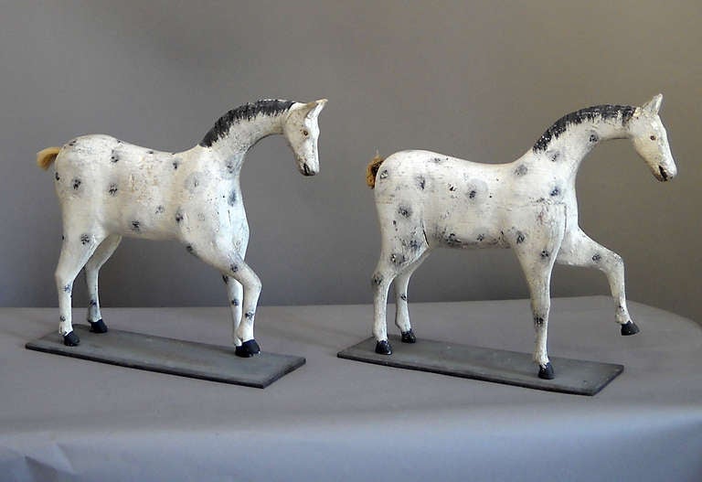 Carved Set of Four Toy Horses