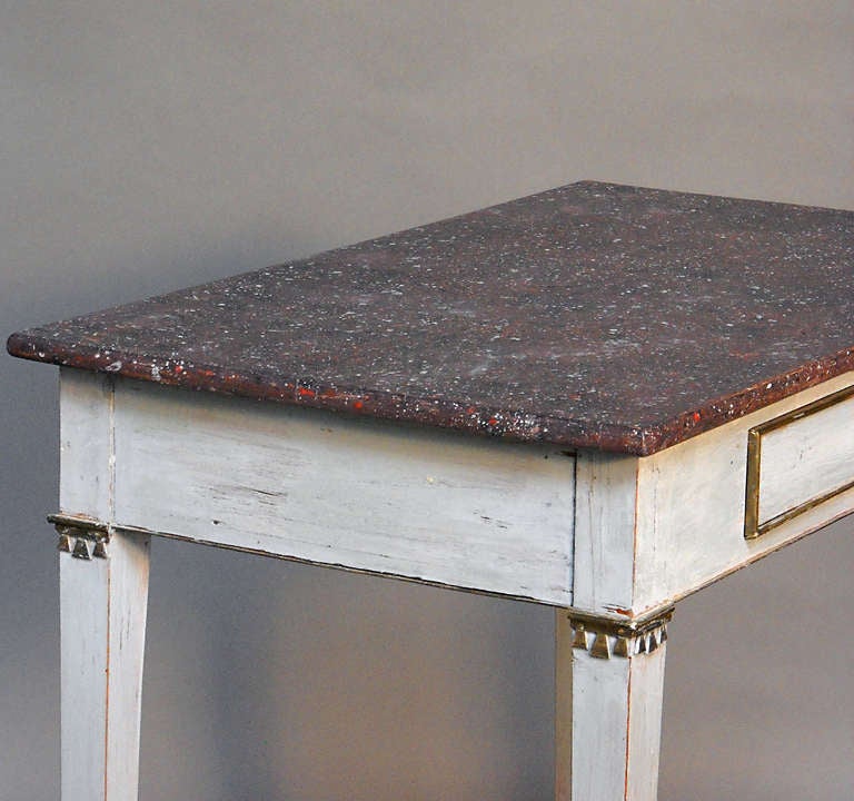 Swedish Side Table with Porphyry Painted Top