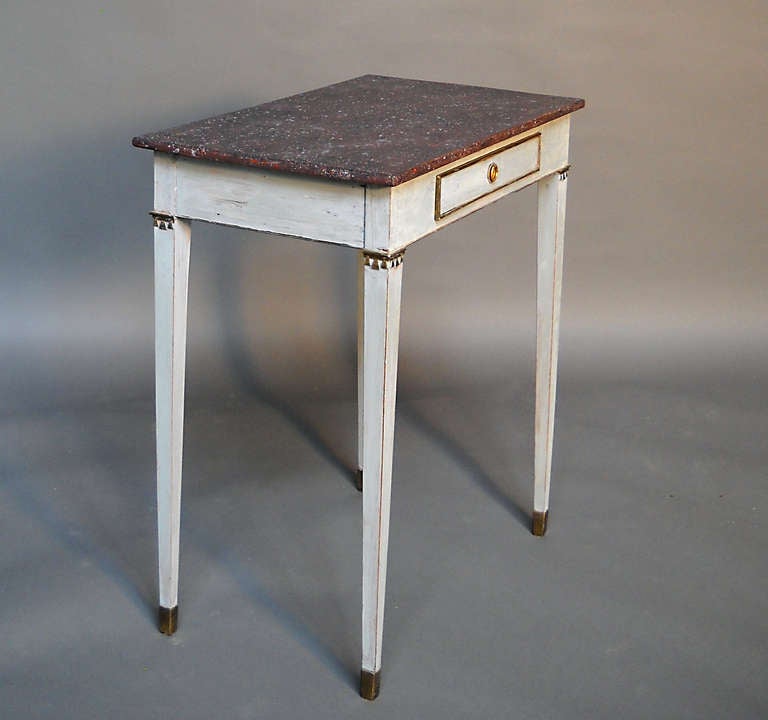 Gustavian Side Table with Porphyry Painted Top