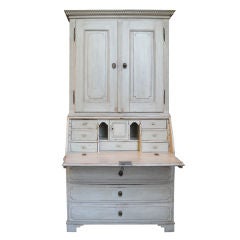 Period Gustavian Secretary in Two Sections