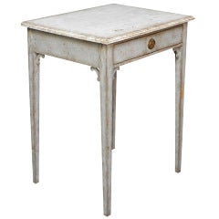 Grey Swedish Side Table with White Top