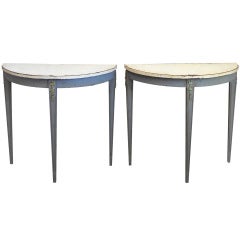 Pair of Small Demilune Tables