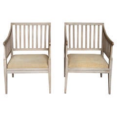 Pair of Open Backed Armchairs