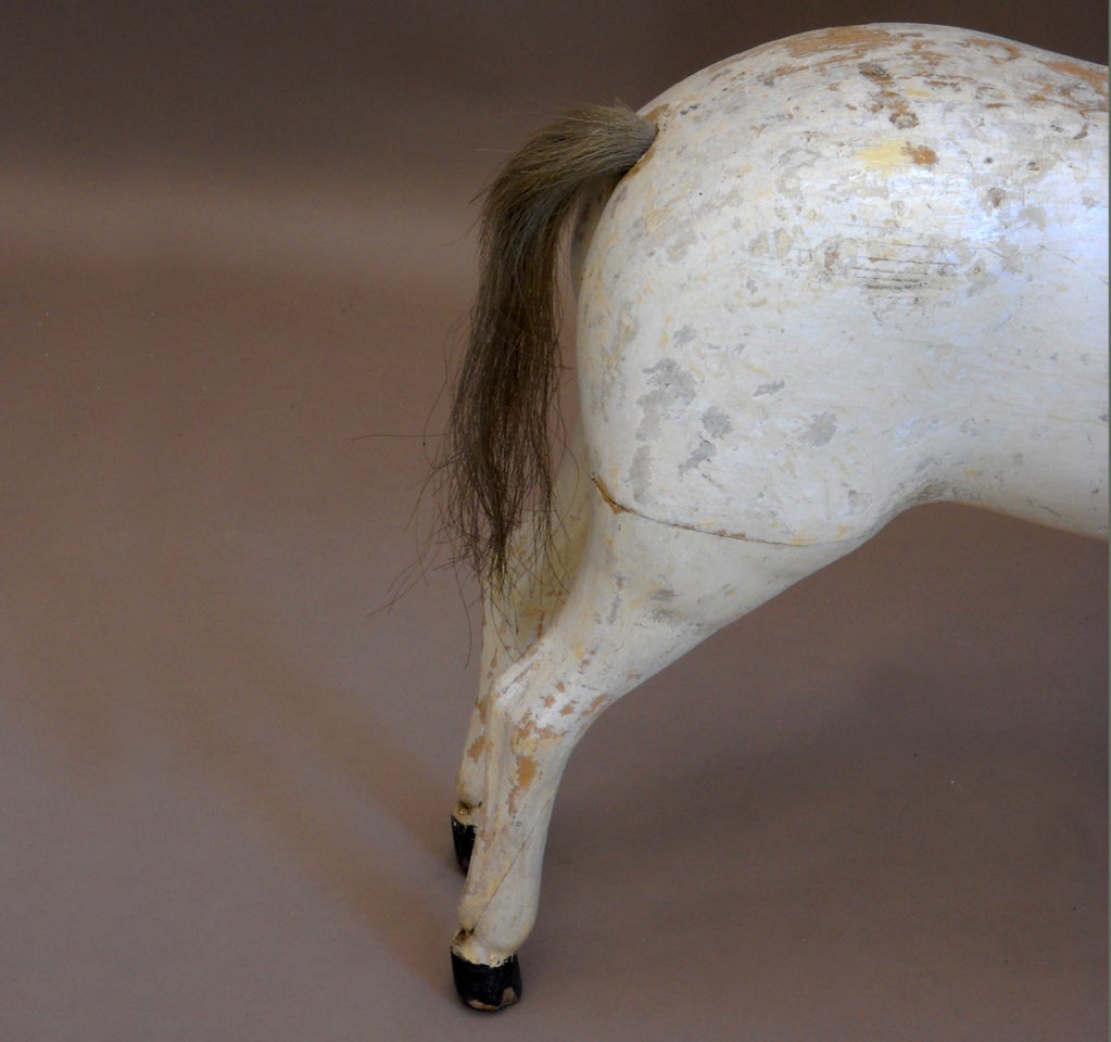 Wooden Horse with Leather Ears For Sale 1