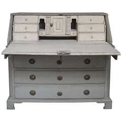 Gustavian Slant Front Desk with Fitted Interior