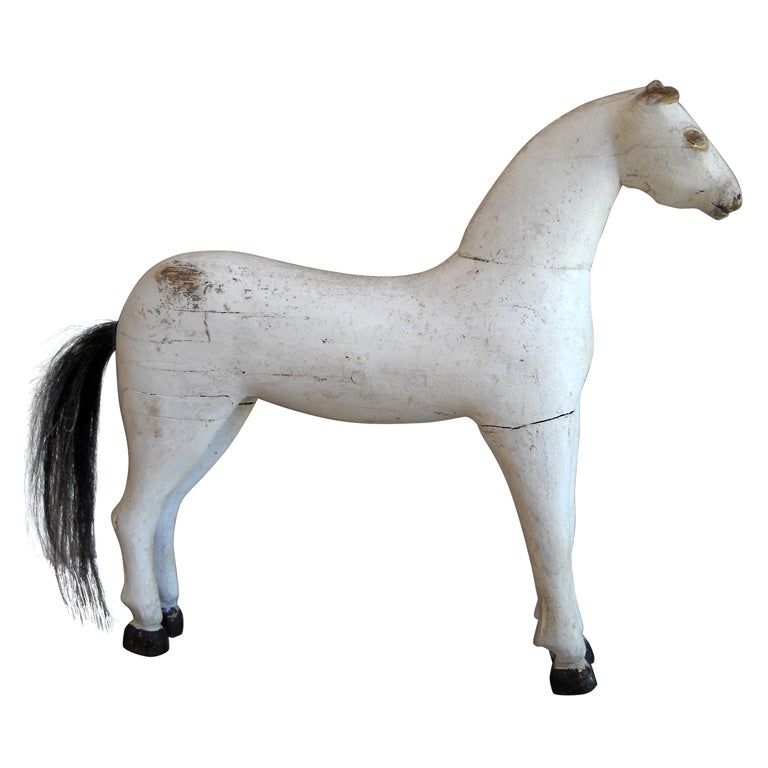 Toy Swedish Horse In White Paint