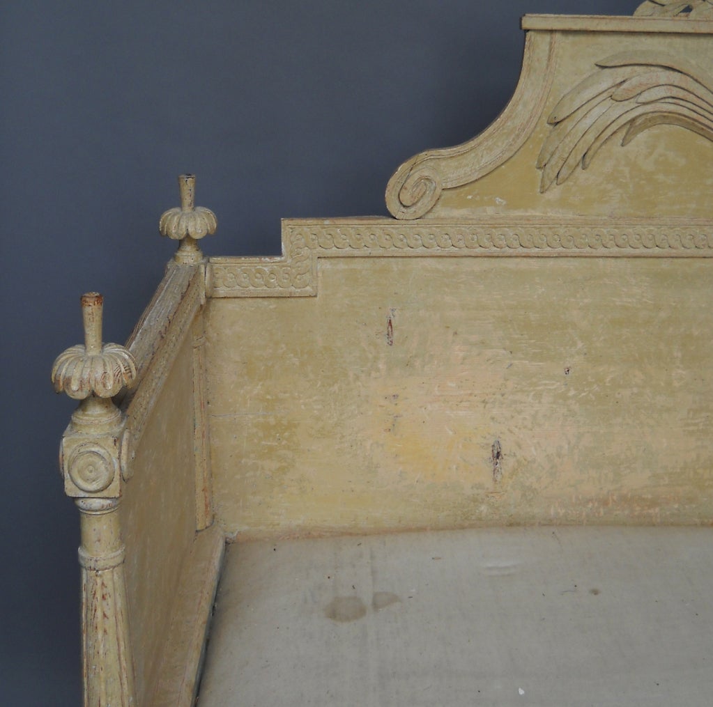 Swedish Period Gustavian Sofa with Carved Detail