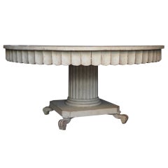 Period Swedish Dining Table with Columnar Base