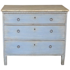Swedish Chest of Drawers with Reeded Front