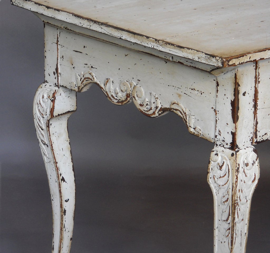 Carved Rococo Style Side Table / Writing Table For Sale