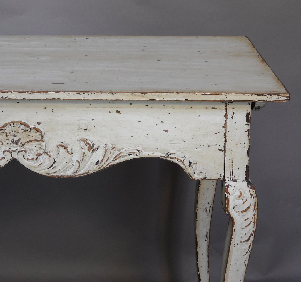 Wood Rococo Style Side Table / Writing Table For Sale