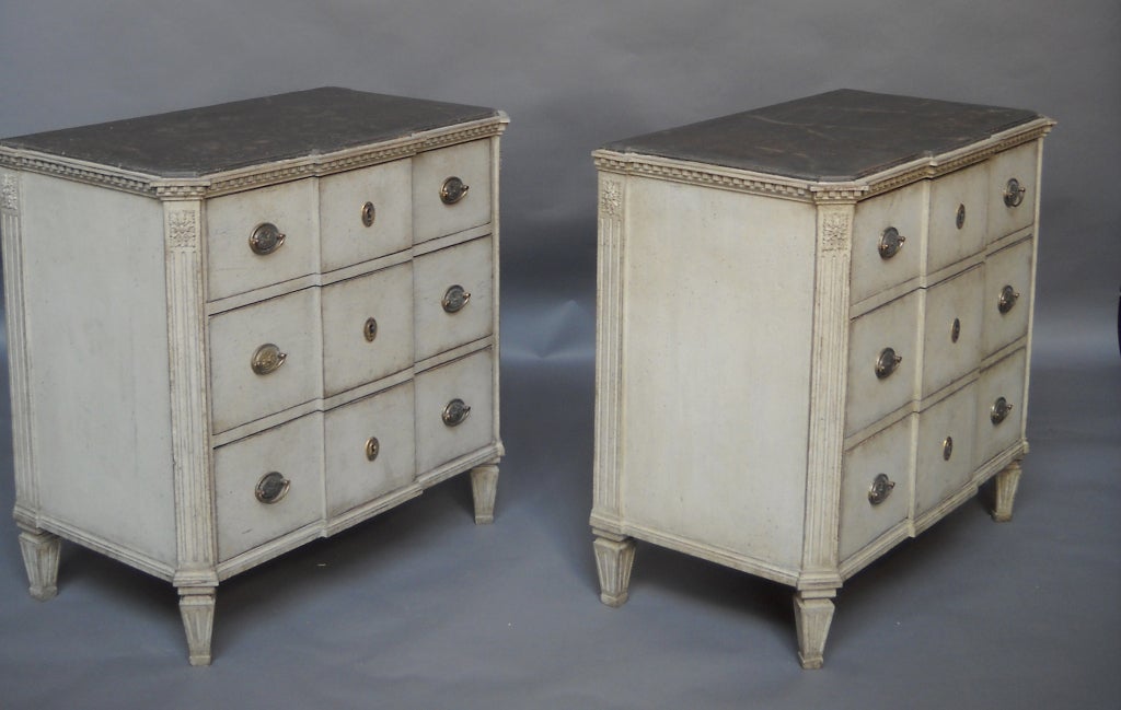 Pair of Gustavian Style Chests of Drawers