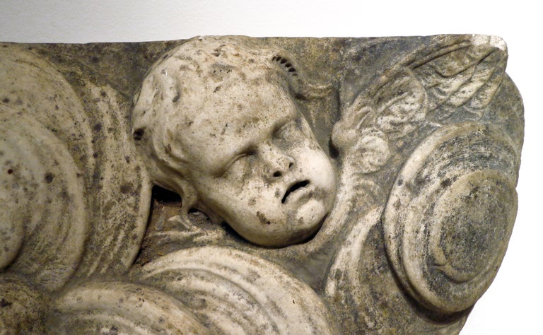 Baroque A Rare French Marble  Relief of Putti Fragment, Late 17th Century For Sale