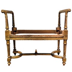 A Fine & Rare Louis XVI Giltwood Bench Attributed to Claude Sene