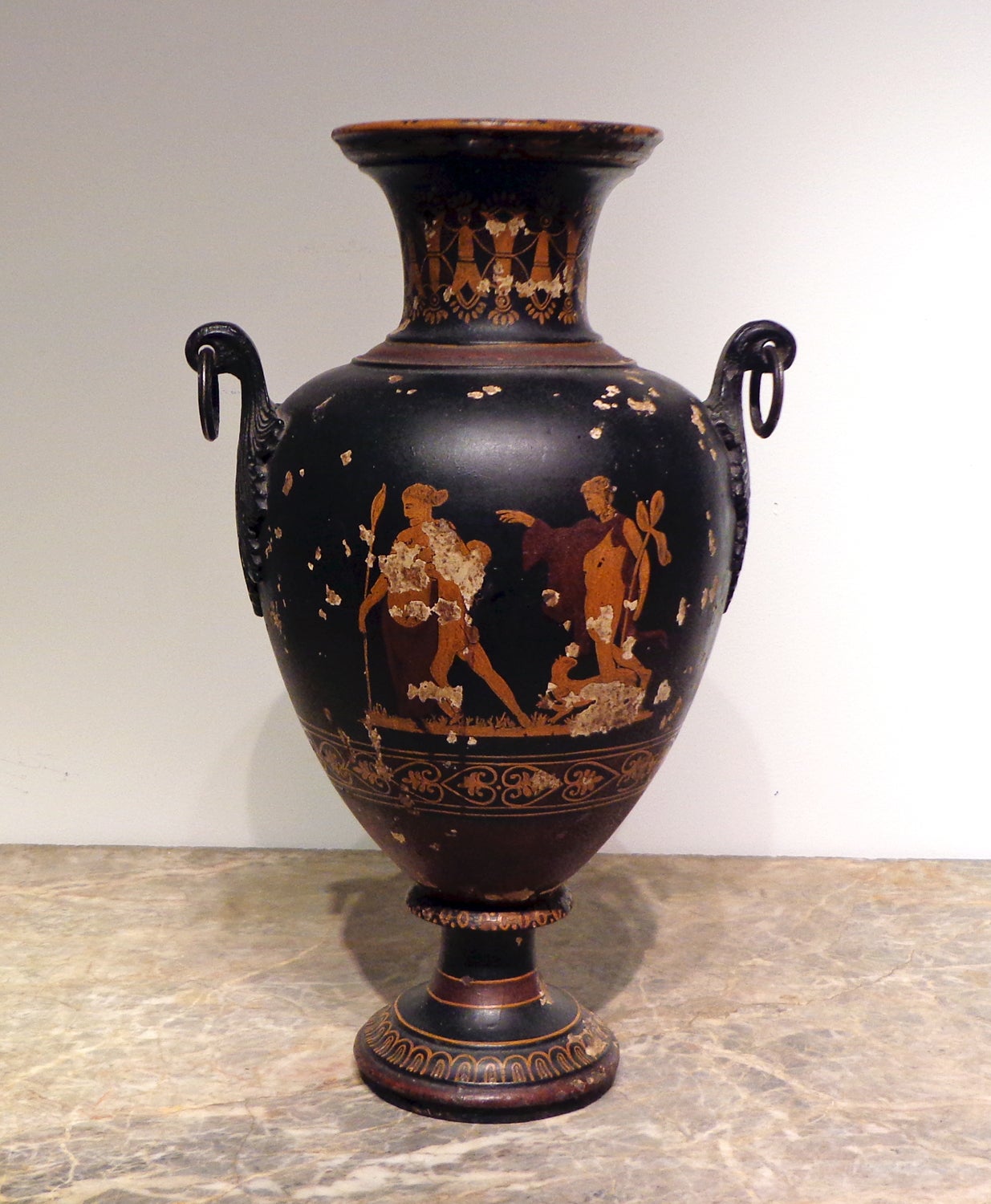 A "Grand Tour" Cast Iron Etruscan Vase/Urn For Sale