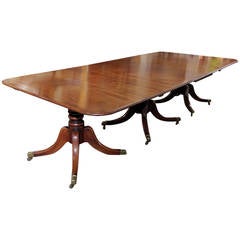 George III Mahogany Triple Pedestal Table, circa 1800