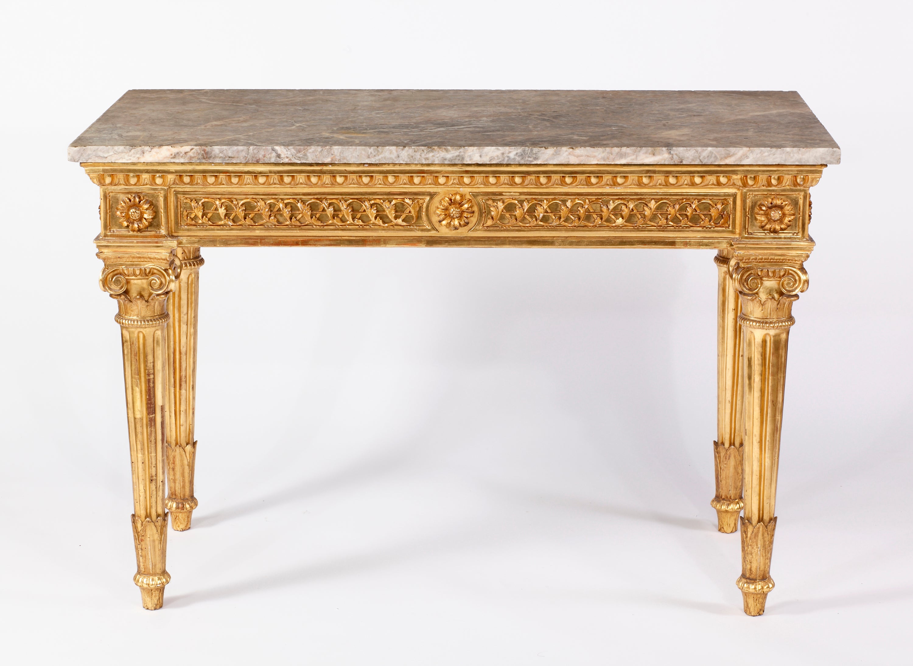 Importante console néoclassique en bois doré Florence, Italie 
