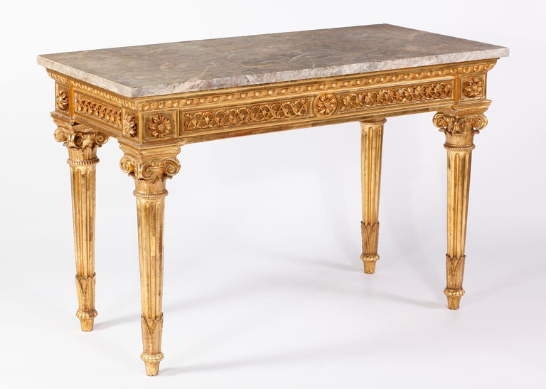 Italian An Important Neoclassical Giltwood Console Florence, Italy  For Sale