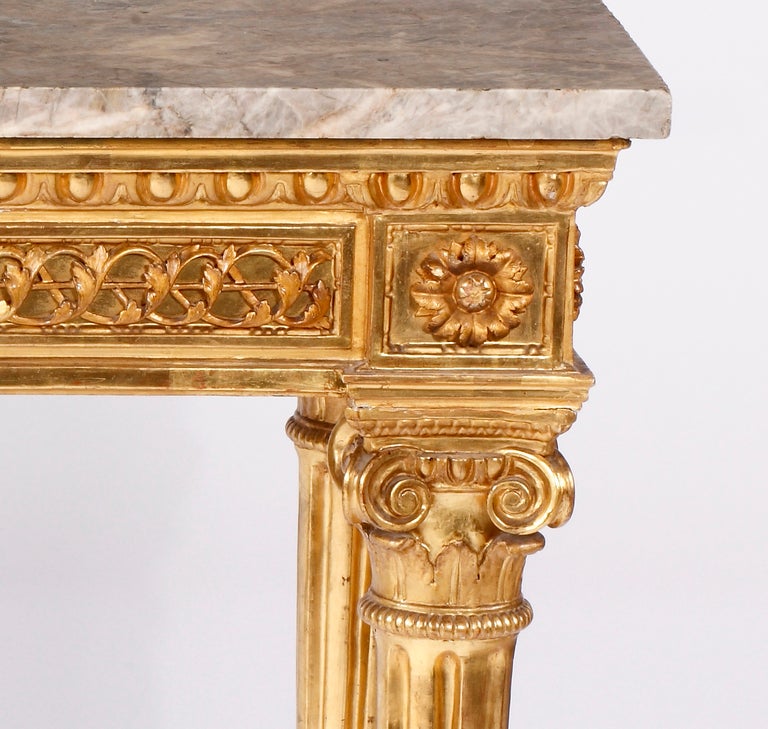 18th Century and Earlier An Important Neoclassical Giltwood Console Florence, Italy  For Sale