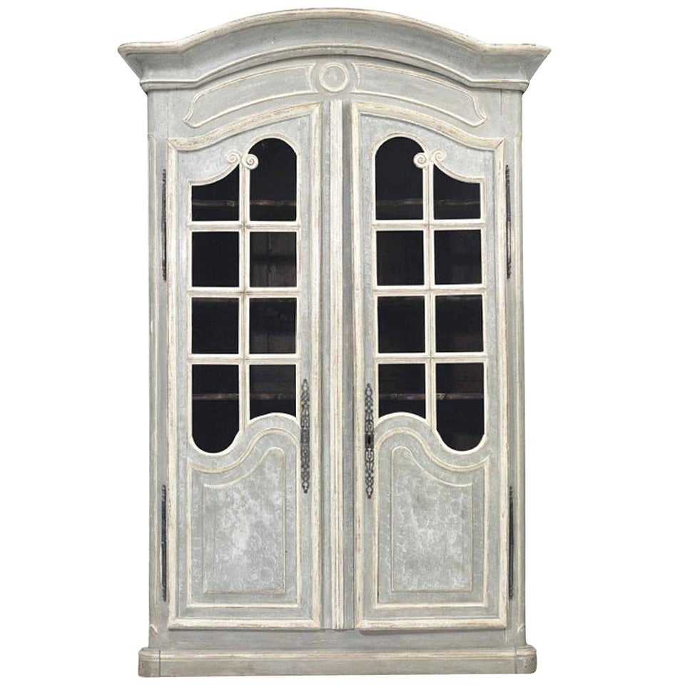 Louis XVI Provincial Grey and Cream Painted Armoire, 18th Century
