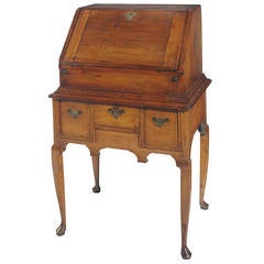 Rare Queen Anne Maple Diminutive Slant-Front Desk-on-Frame, New England