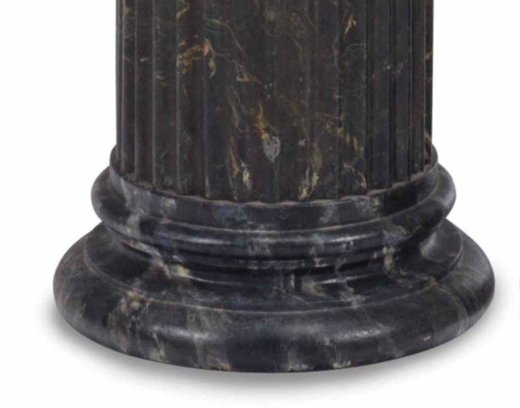 American Pair of Green-Painted Metal Faux Marble Pedestals Early 20th Century