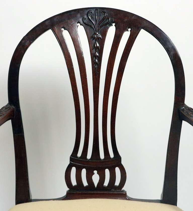 A Set of Twelve George III Carved Mahogany Dining Chairs, 18th Century In Excellent Condition In Sheffield, MA