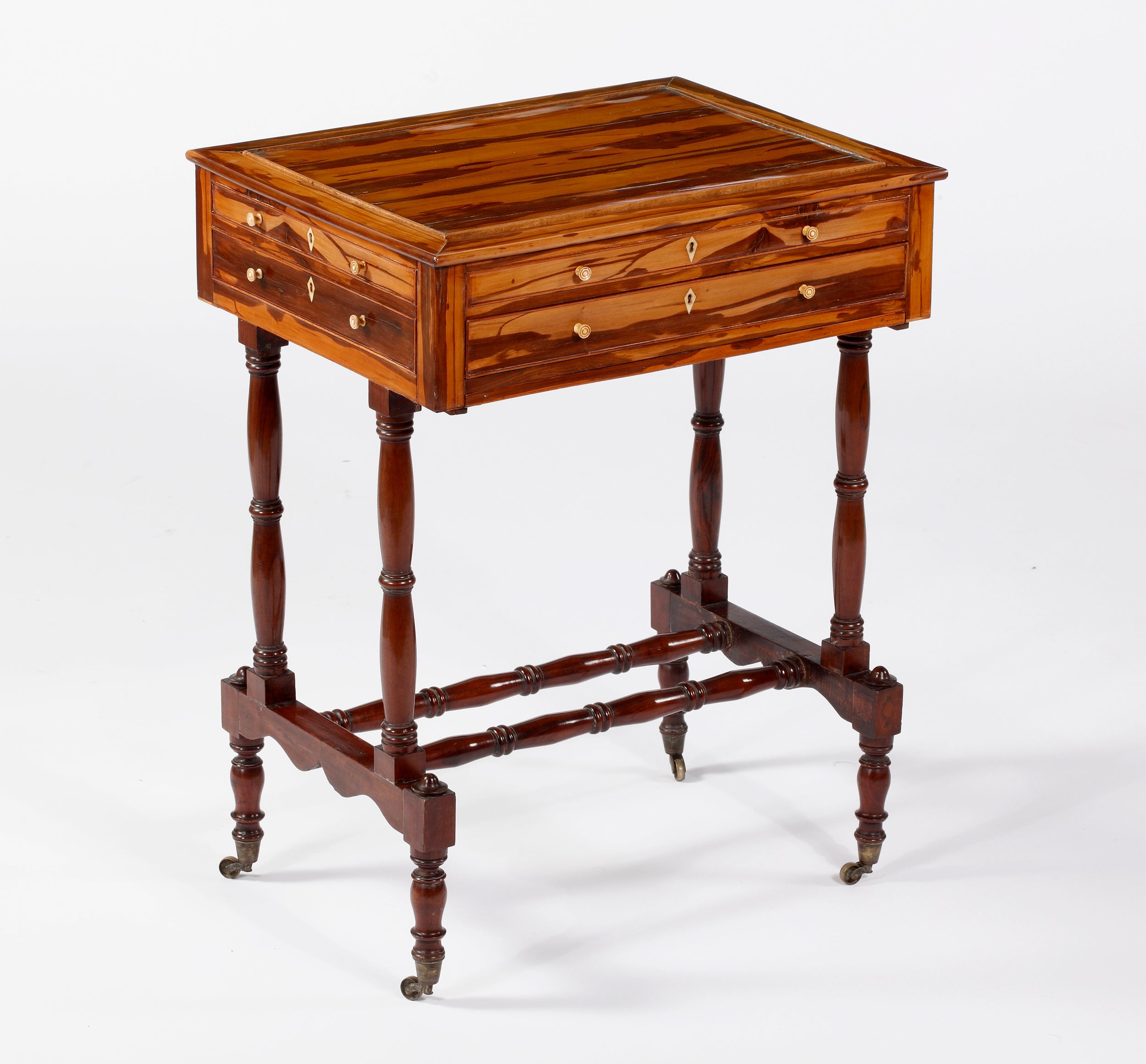 A Fine Regency Calamander, Mahogany, & Satinwood “Tric Trac” Table