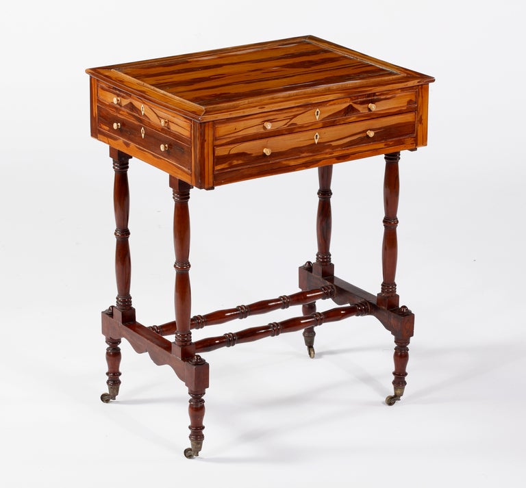 19th Century A Fine Regency Calamander, Mahogany, & Satinwood “Tric Trac” Table