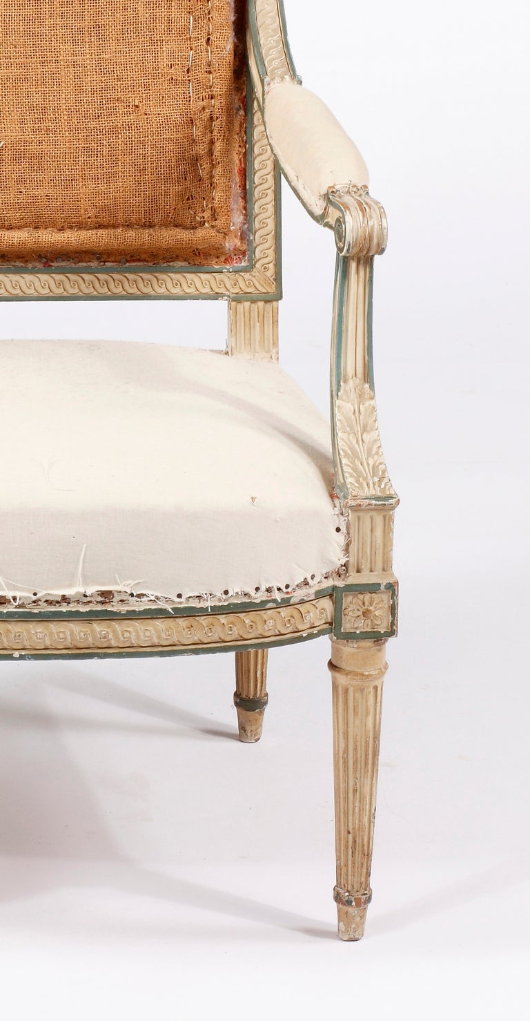 A Set of Four Louis XVI Painted Fauteuils Att. to Jean-Baptiste Claude Sene In Excellent Condition In Sheffield, MA