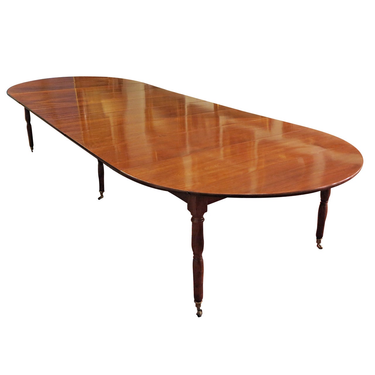 Table de salle à manger rare et raffinée en acajou de style Louis XVI par Claude Messier, 18ème siècle en vente