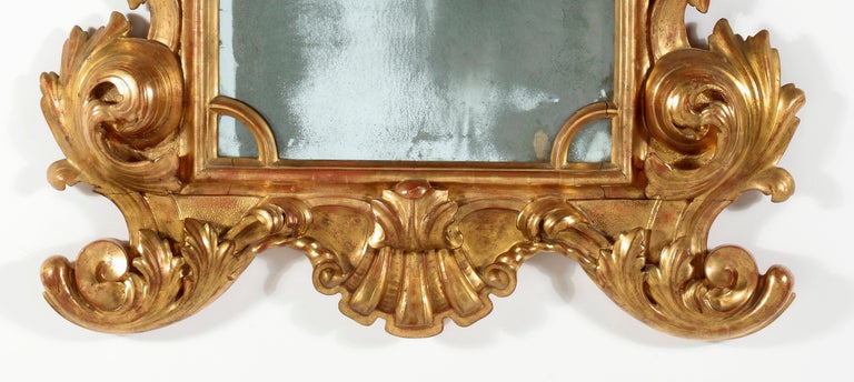 18th Century and Earlier An Important Giltwood Mirror, Parma, Italy For Sale