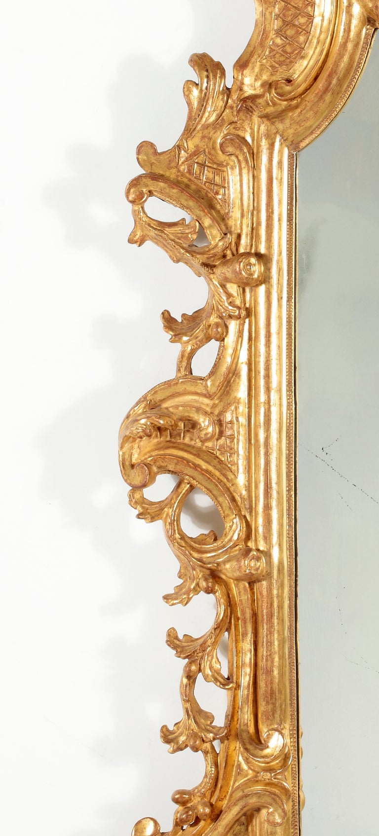 A Fine RococoI Giltwood Mirror, Italy In Excellent Condition For Sale In Sheffield, MA