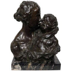 Bronze Sculpture, "Maternite" by Alfredo Pina 3