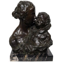 Bronze Sculpture, "Maternite" by Alfredo Pina