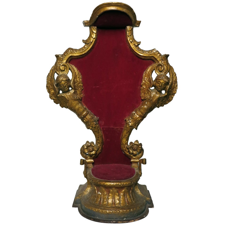 A Portuguese Polychrome & Giltwood Presentoir, 18th Century