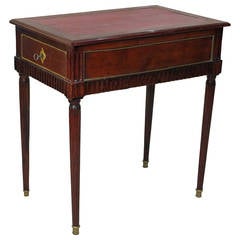 Antique Fine Louis XVI Mahogany Leather-Top Table Attributed to Canabas