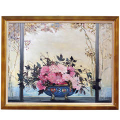Bowl de Fleurs à la Fenêtre Painting by Michel Henry