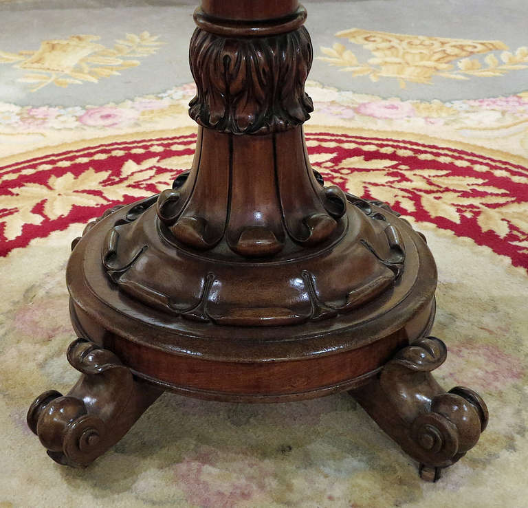 A Fine William IV Mahogany Center Table w/a Specimen MarbleTop circa 1825-1835 In Excellent Condition In Sheffield, MA