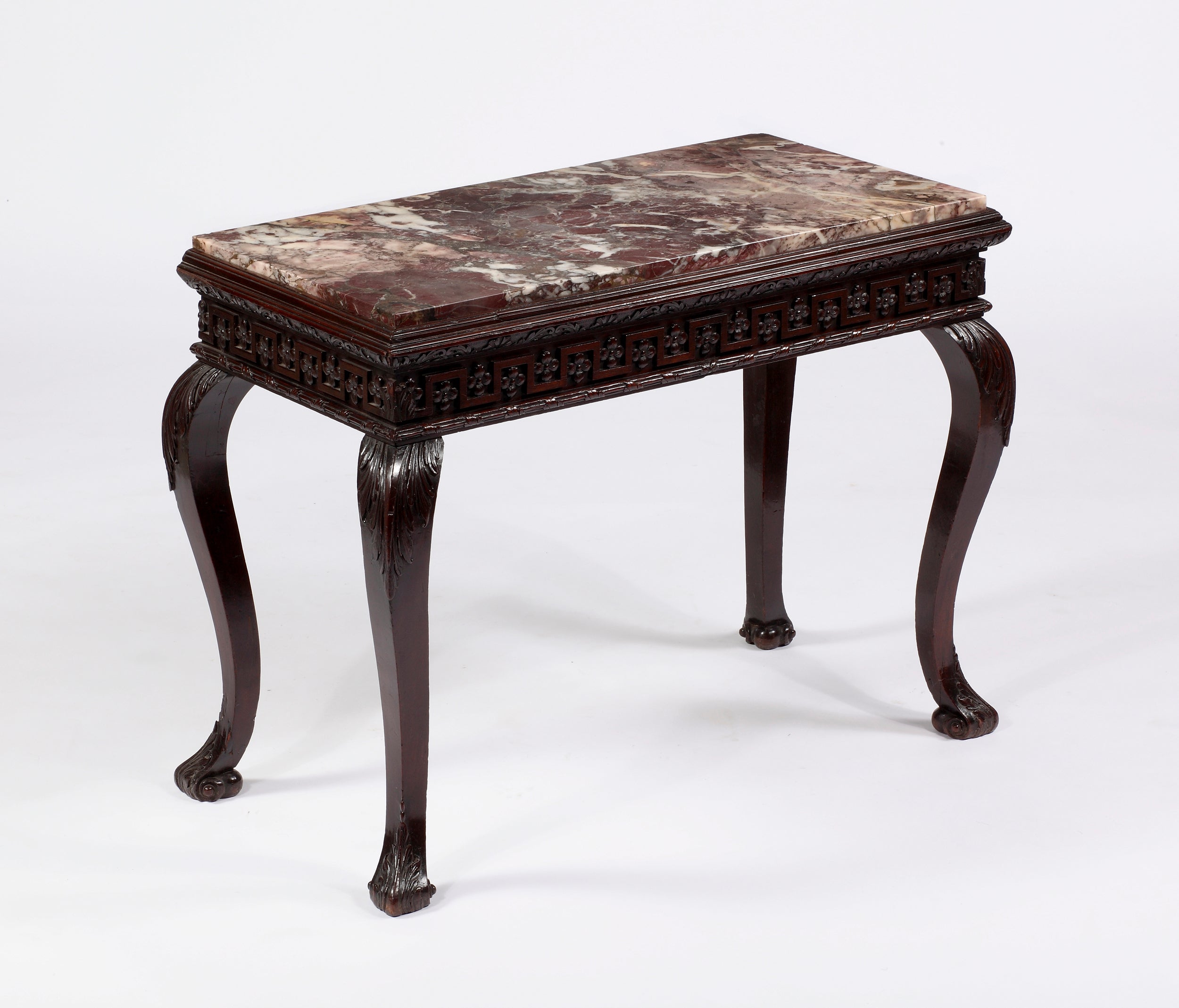 A Fine Irish Mahogany Marble Top Console Table For Sale