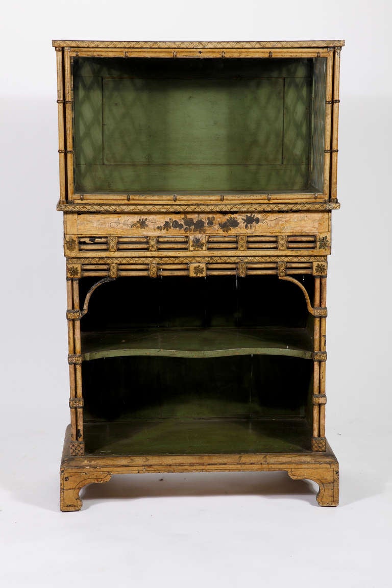 Hand-Painted A Pair of Regency Japanned Display Cabinets Provenance: Doris Duke Collection For Sale