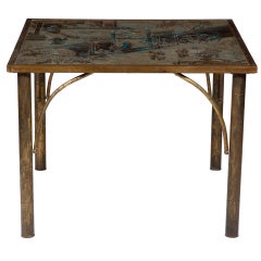 A Fine Patinated Bronze Table Signed Philip Kelvin Laverne