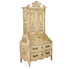 A Fine Painted Venetian Secretary with Bronze Mounts