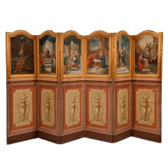 An Italian Neoclassic Six Panel Screen, 18th Century
