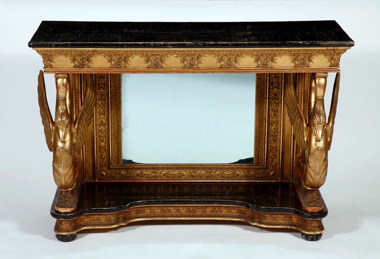 A Rare & Unusual Italian Giltwood Console, Early 19th Century In Excellent Condition In Sheffield, MA