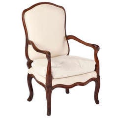 A Fine Early Louis XV Walnut Fauteuil Attributed Pierre Nogaret, 18th Century