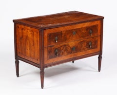 A Fine & Rare Italian Neoclassic Burr Walnut and Inlaid Commode