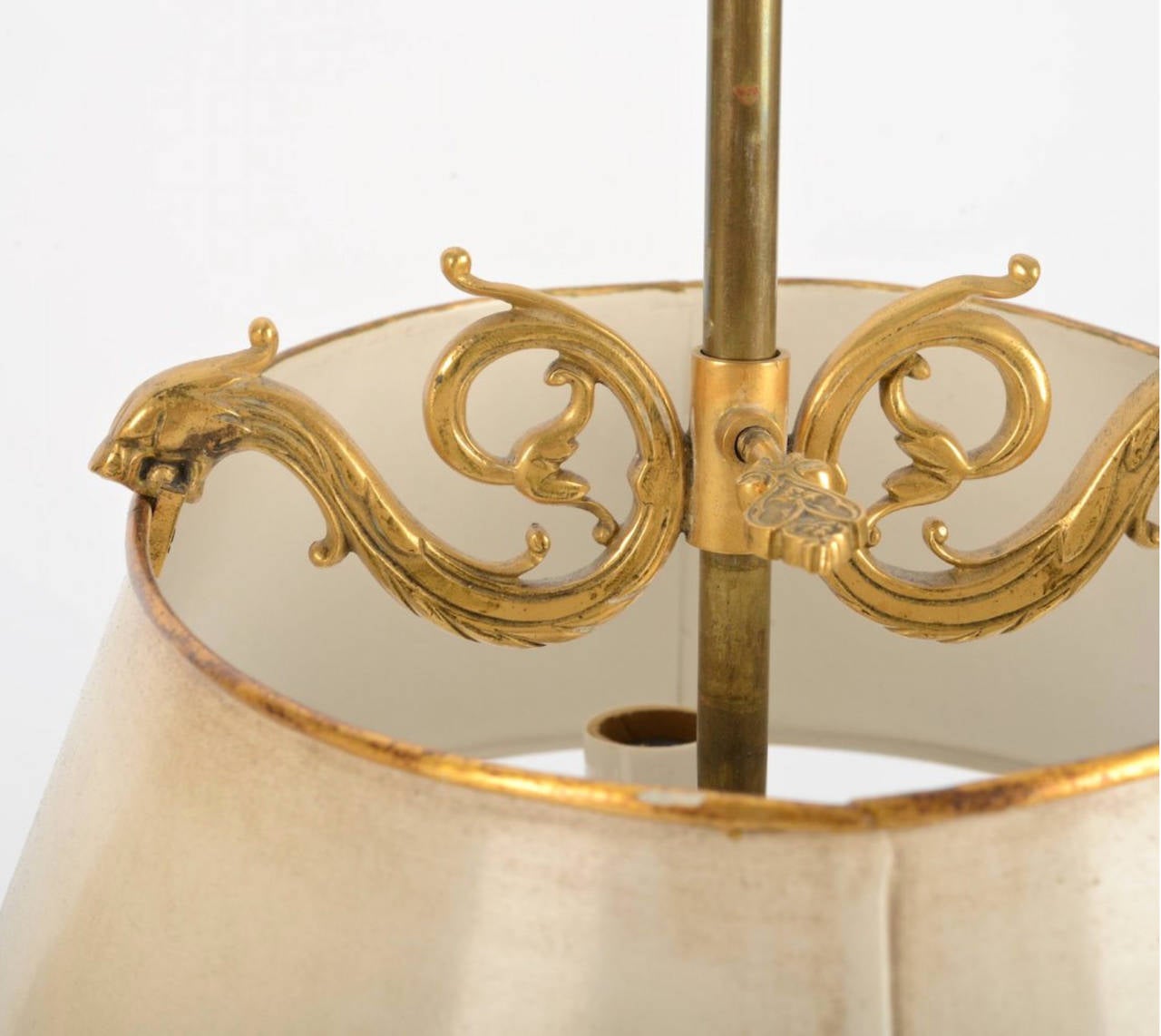Fine Pair of French Gilt Bronze Bouillotte Lamps, 19th Century In Excellent Condition For Sale In Sheffield, MA
